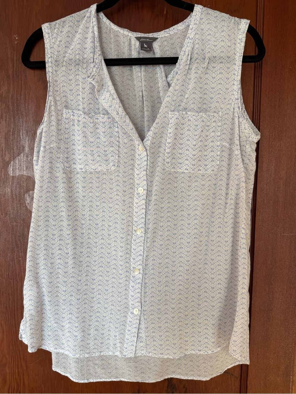 Eddie Bauer Pale Blue Sleeveless Button-Up Tank